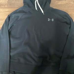 Black under armour turtleneck hoodie girls LG, good condition
